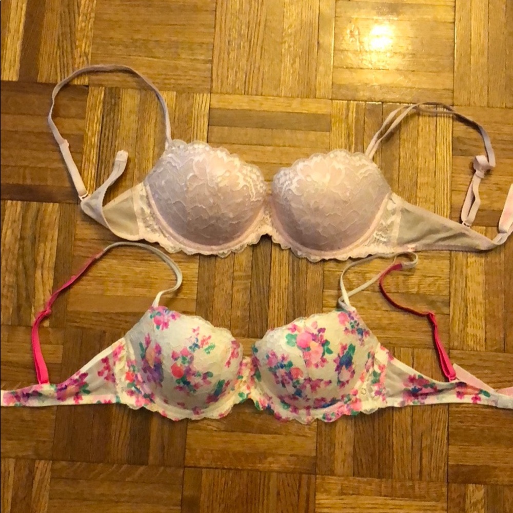 2 VS Pink Push-up “Date” Bras 34C $15 for both!